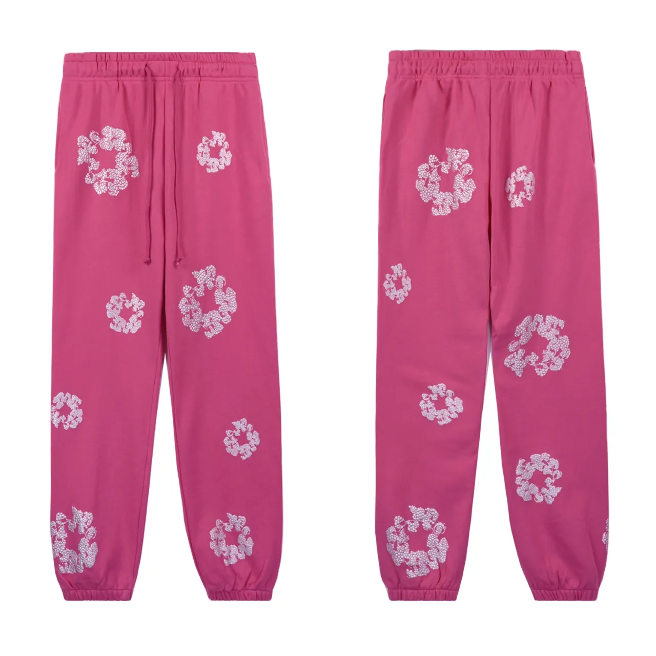Jacket 105 Trousers 88 Real stock DENIM TEARS main line Kapok sweatshirt cashmere Swarovski cotton ring trousers Color: black silver black black pink gray Size: S M L Pink Gray Size: S M L XL